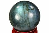 Flashy, Polished Labradorite Sphere - Great Color Play #105729-1